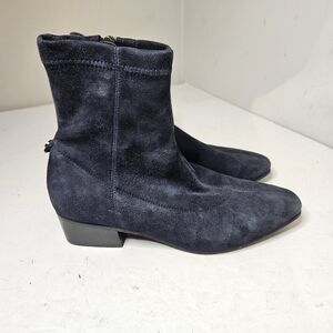 Aquatalia Stassi Suede Ankle Sock Boot Waterproof Stretch Women's 5.5 Black